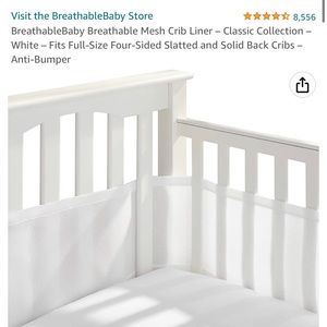 Breathable mesh crib bumper liner